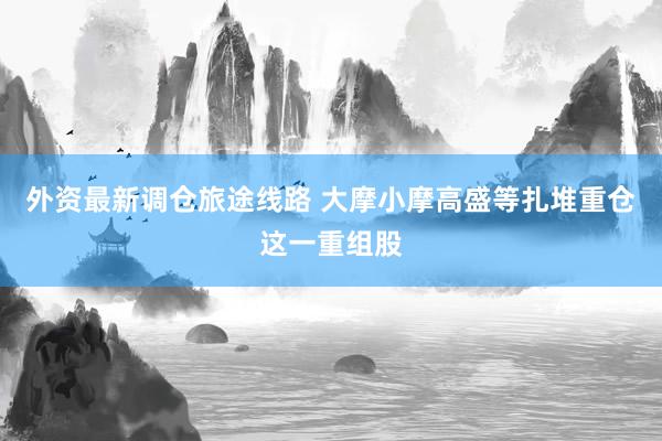 外资最新调仓旅途线路 大摩小摩高盛等扎堆重仓这一重组股