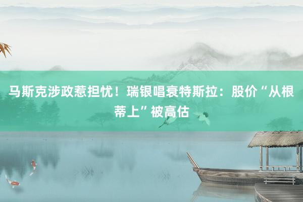 马斯克涉政惹担忧！瑞银唱衰特斯拉：股价“从根蒂上”被高估