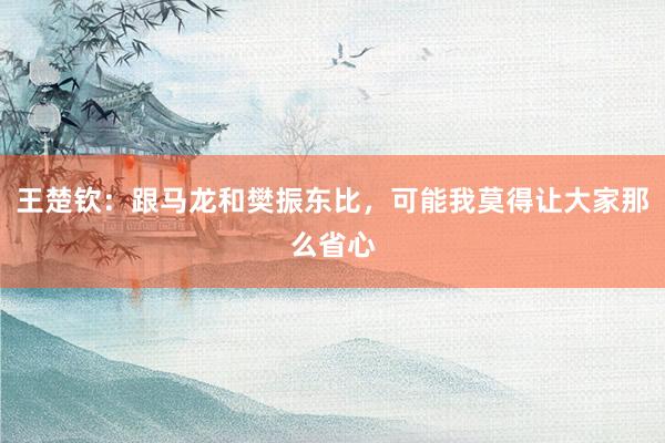 王楚钦：跟马龙和樊振东比，可能我莫得让大家那么省心