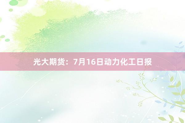 光大期货：7月16日动力化工日报