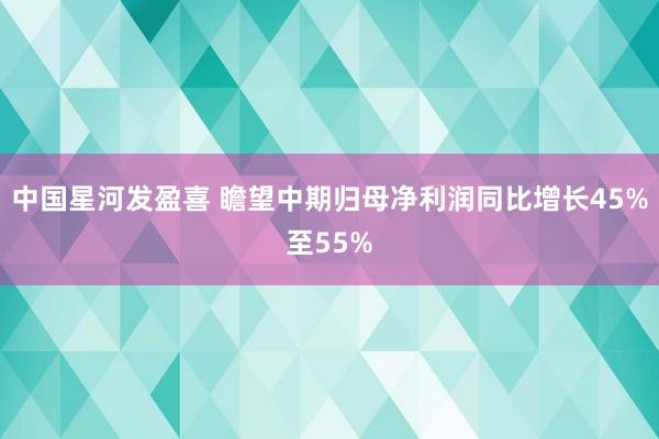 中国星河发盈喜 瞻望中期归母净利润同比增长45%至55%