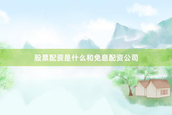 股票配资是什么和免息配资公司