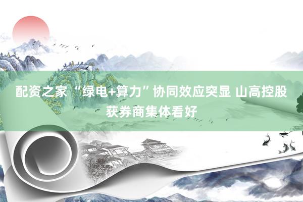 配资之家 “绿电+算力”协同效应突显 山高控股获券商集体看好