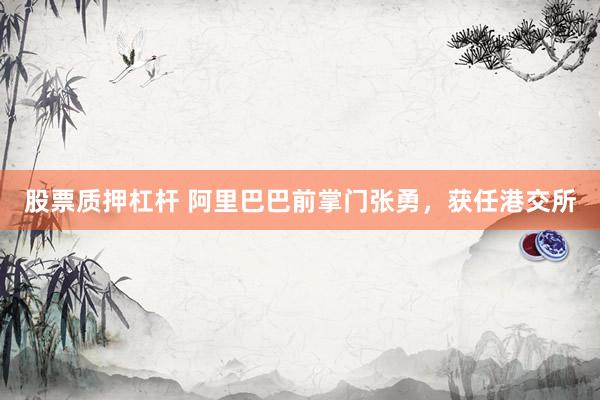 股票质押杠杆 阿里巴巴前掌门张勇，获任港交所